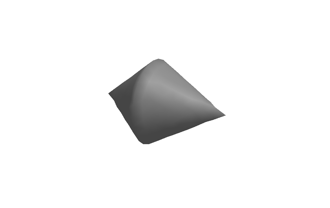 Two circular cones joined at their bases.