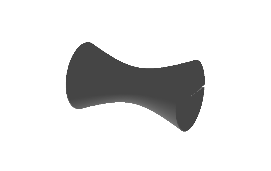 Waisted hyperboloid of revolution closed at both ends.