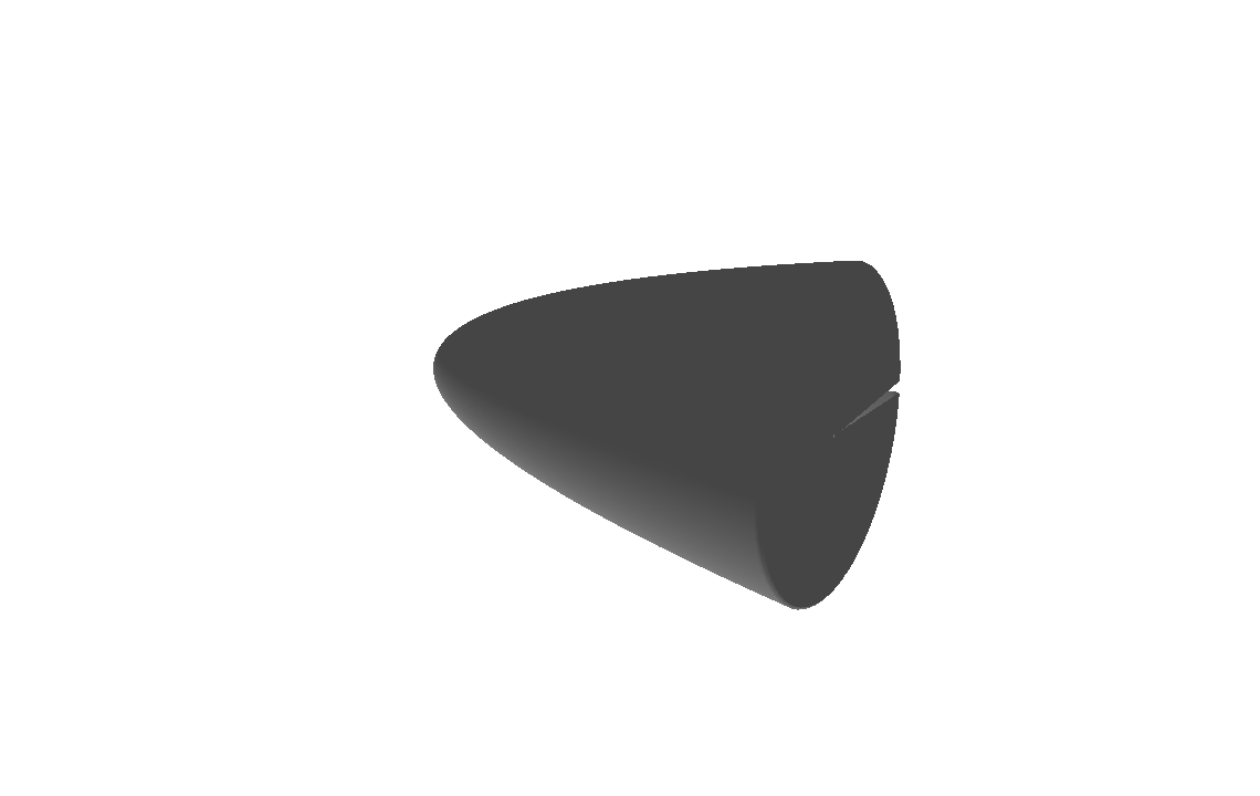Paraboloid of revolution closed by a flat cap.