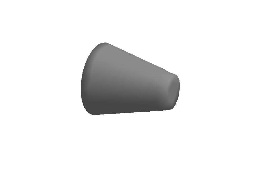 Truncated circular cone with two flat endcaps.