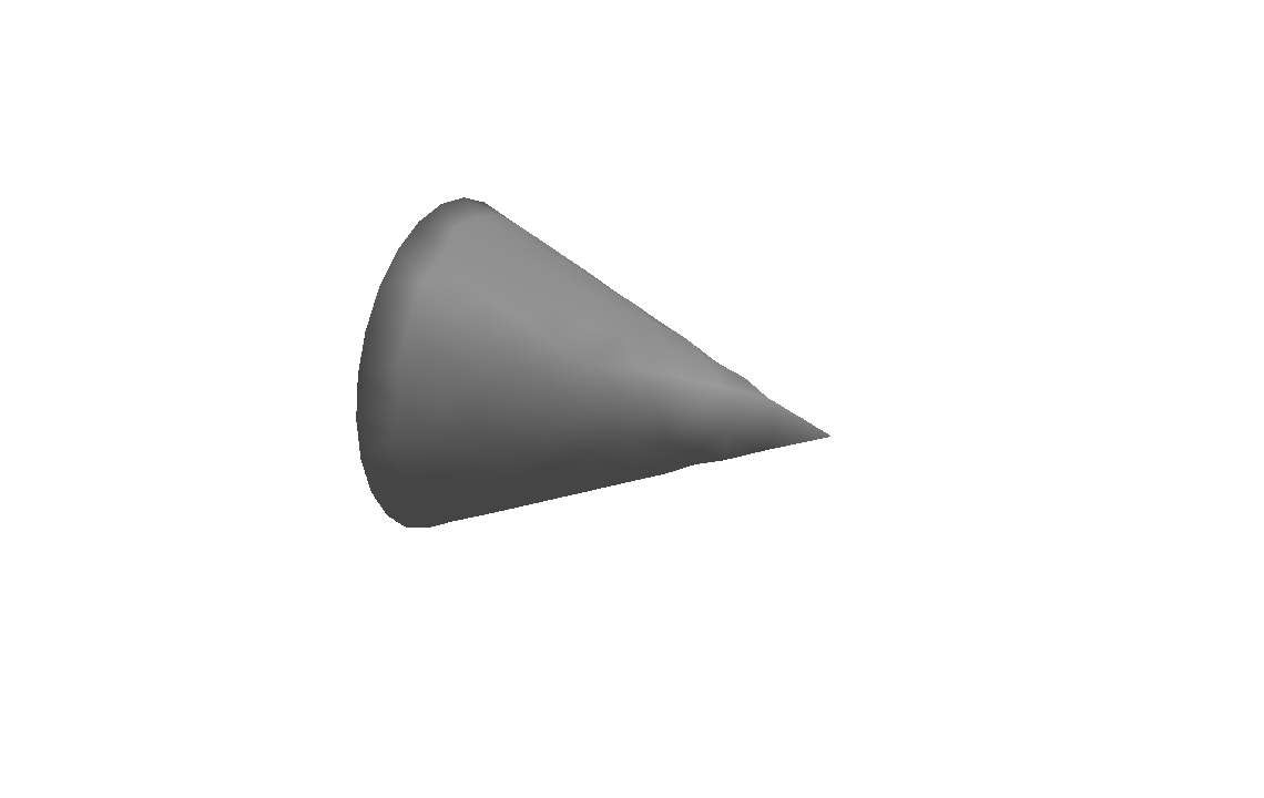 Circular cone closed by a flat base.