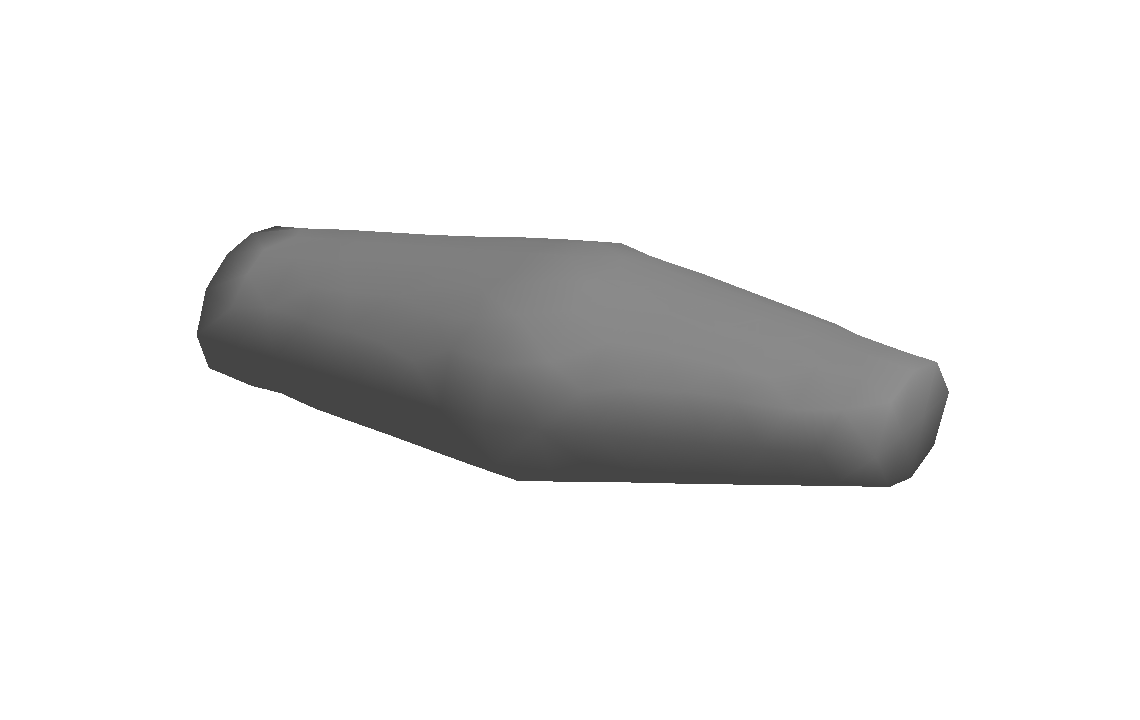 Connected elliptical frustums with flat endcaps.