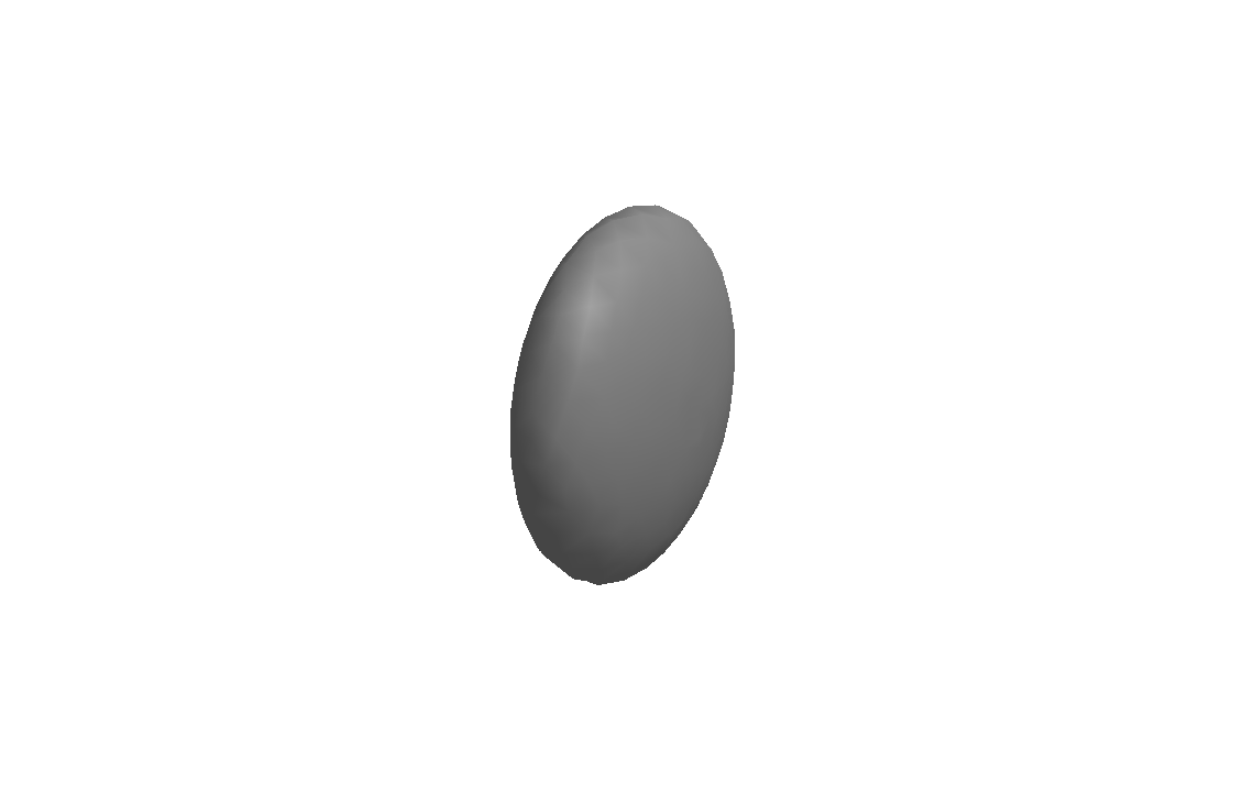 Flattened oblate spheroid.