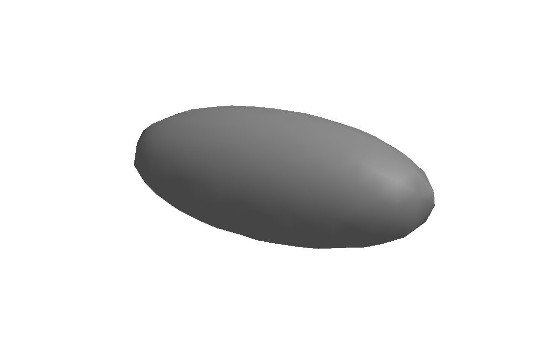 Elongated prolate spheroid.